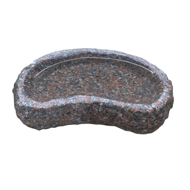 Fuglebad Naturform Rosa Granit 30x19