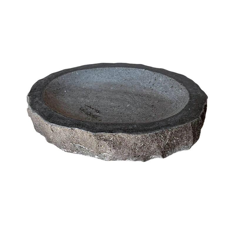 Fuglebad Oval Mørk Granit 30x25