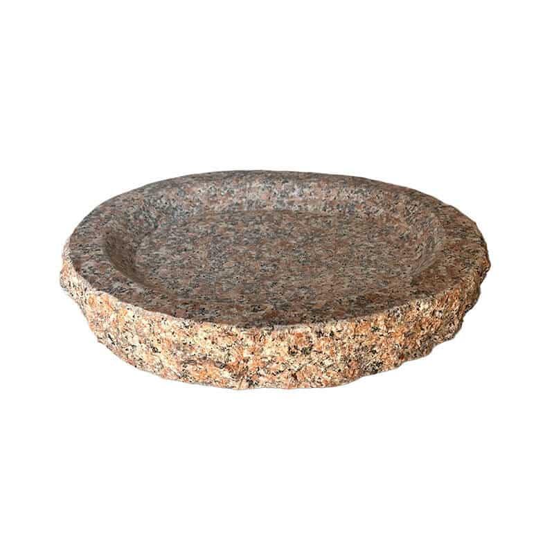 Fuglebad Oval Rød Granit 30x25