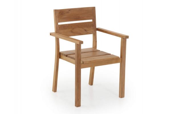 Hercules Teak Stabelstol Med Armlæn