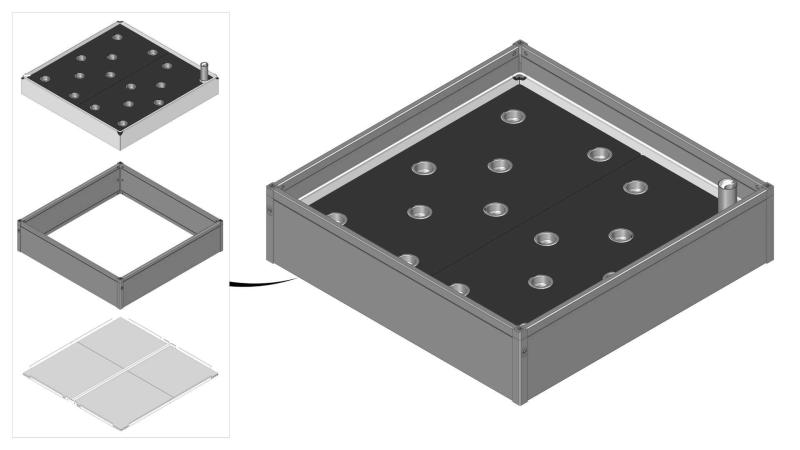 Højbed   Pvc  Inkl  Growwater   Bund 30x120x120