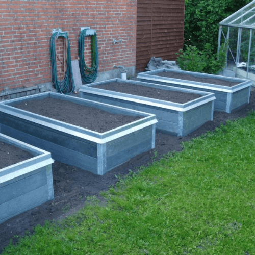 Højbed Struktur Med Sneglekant Grå 90x90xh28