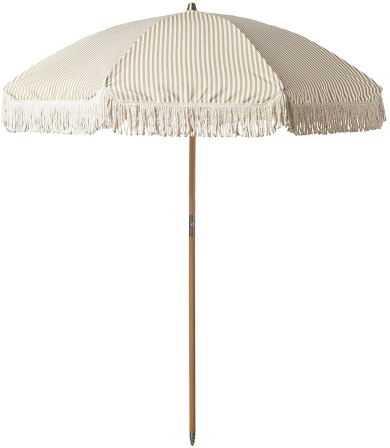 Udendørs Parasol House Doctor Umbra ø200   Sand Hvid Polyester-bøgetræ Med Frynser