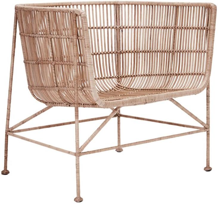 Udendørslænestol House Doctor Coon Natur Rattan Sort Jern H70 B65 L70