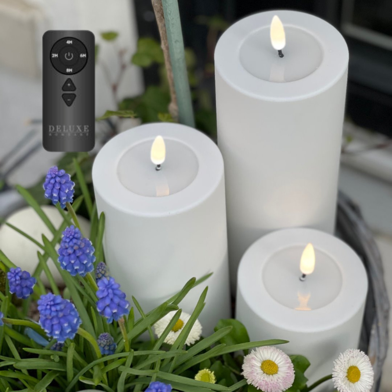 Deluxe Homeart Hvidt Outdoorsæt Inkl  Fjernbetjening