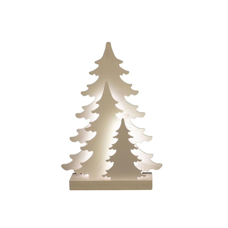 Julesilhuet 3d Led Med Træ Motiv
