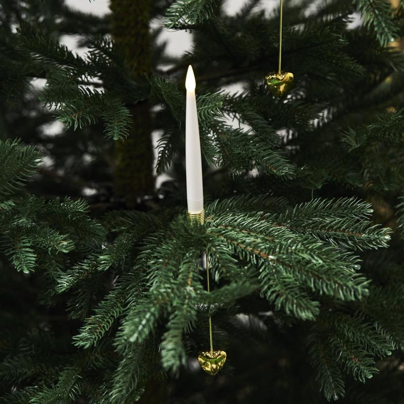 Juletræslys Led 20 Stk    Holder   Guld   Fjernbetjening