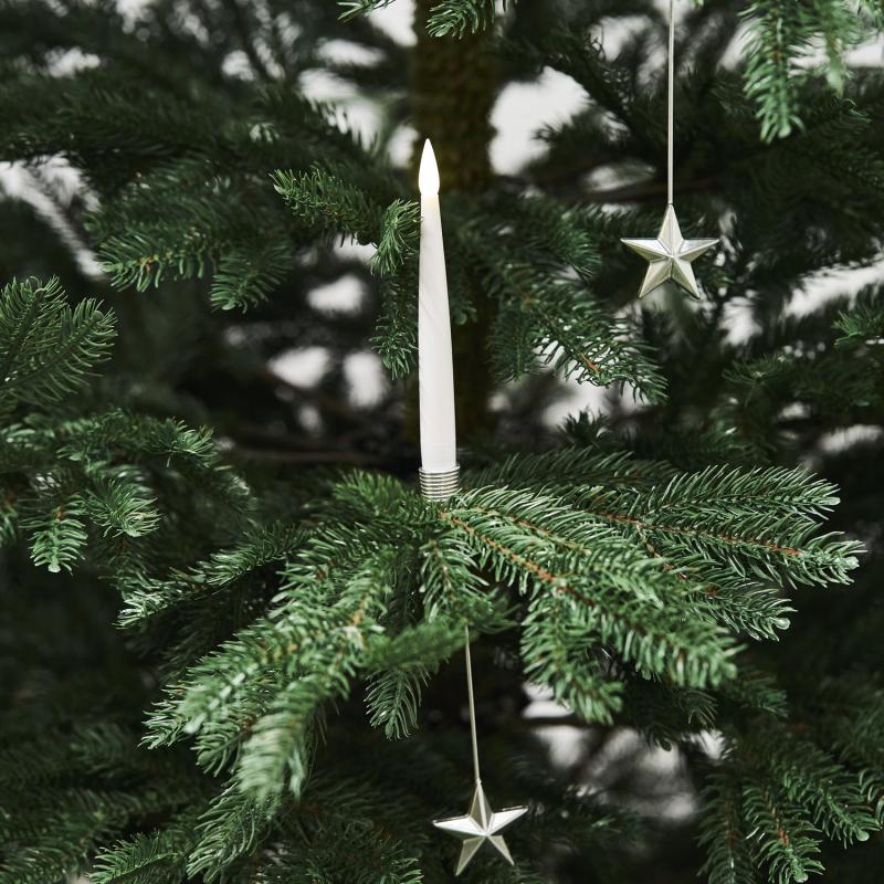 Juletræslys Led 20 Stk    Holder   Sølv   Fjernbetjening