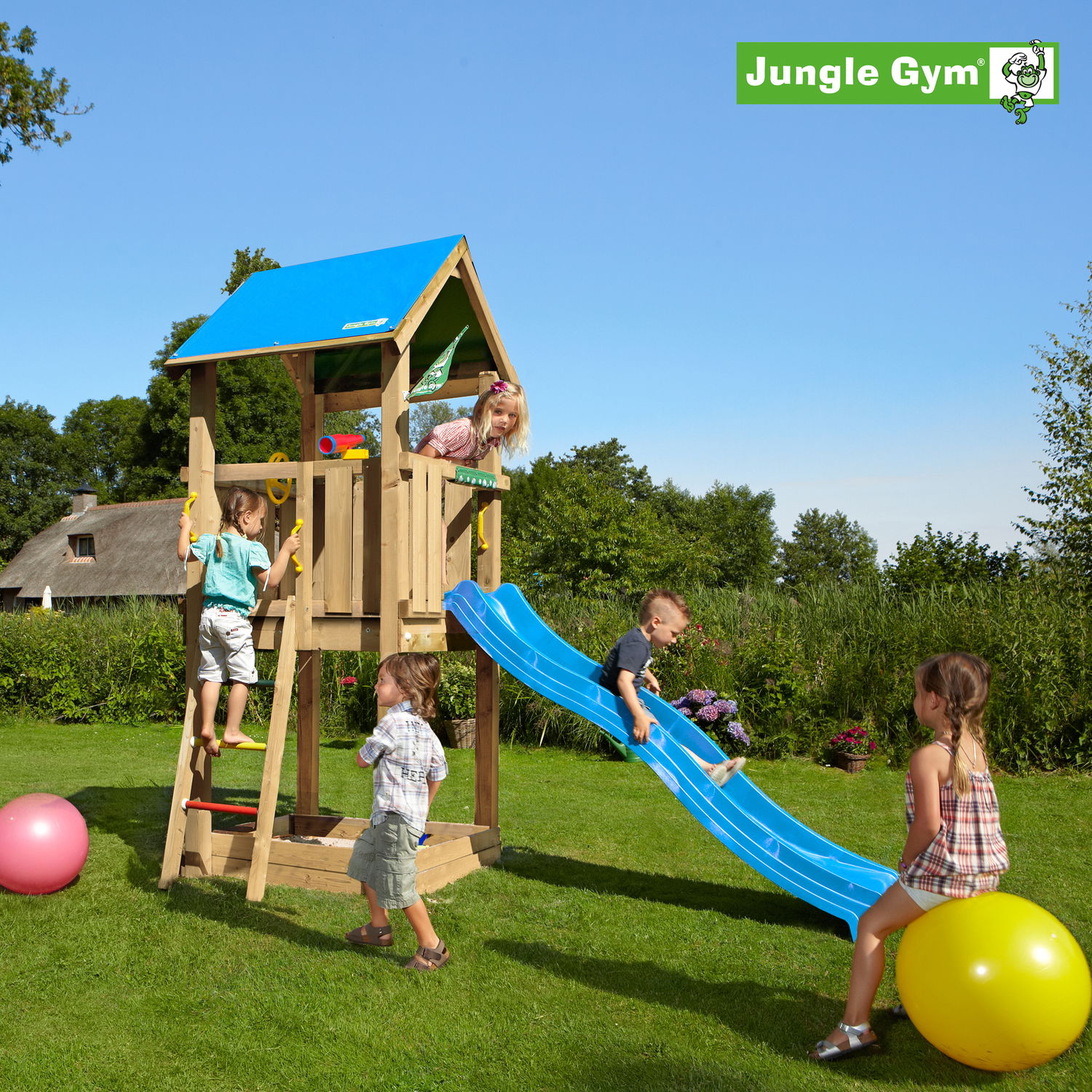 Jungle Gym Castle Legetårn Komplet Inkl  Rutschebane