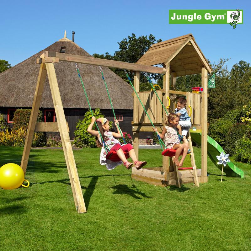 Jungle Gym Club Legetårn Komplet Inkl  Swing Module Xtra Ekskl  Rutschebane