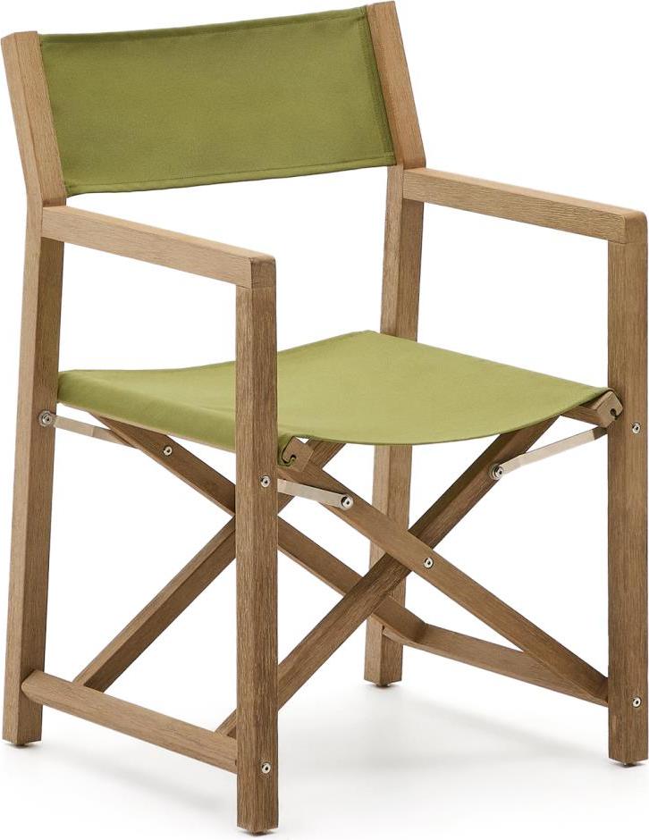 Udendørs Klapstol Kave Home Vilara   Grøn Akacietræ Med  -resistent Mesh Foldbar Havestol   Massivt Fsc-certificeret Træ