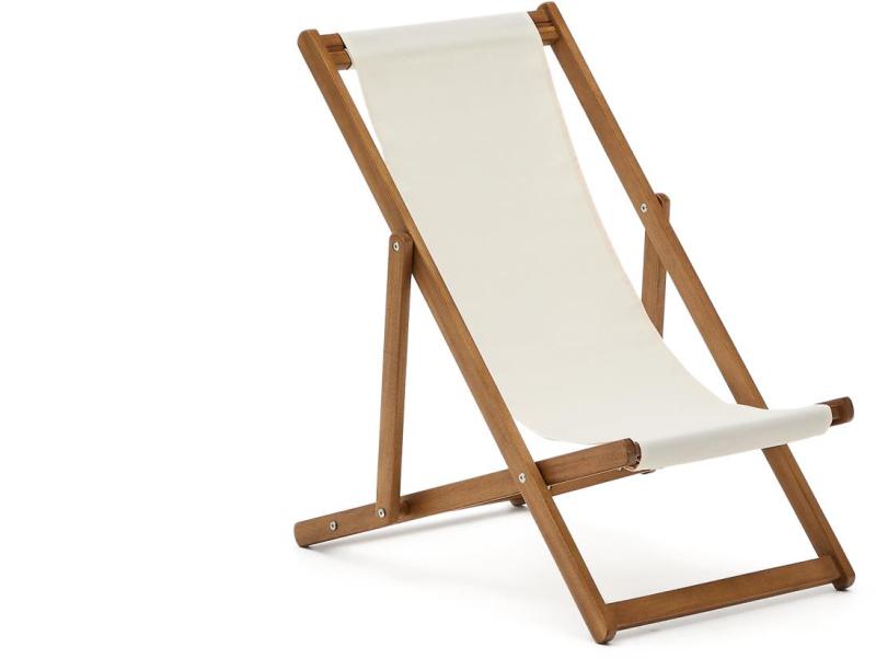 Udendørs Liggestol Børn Kave Home Adredna Foldbar Beige Akacietræ Polyester