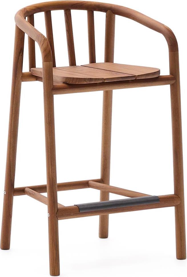 Udendørs Barstol Kave Home Turqueta 100 Teak Med Armlæn Fodstøtte H86 6cm