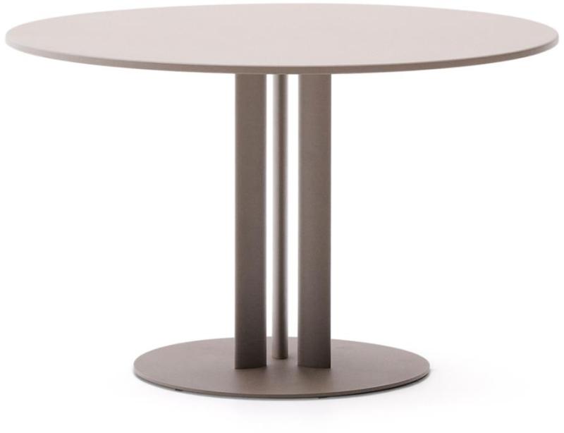 Udendørs Spisebord Haverbord Kave Home Sedalis ø80xh75 Taupe Pulverlakeret Metal