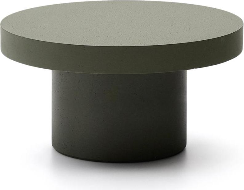 Udendørs Rundt Sofabord Kaffebord Kave Home Aiguablava ø90   Mørkegrøn Cementfiber