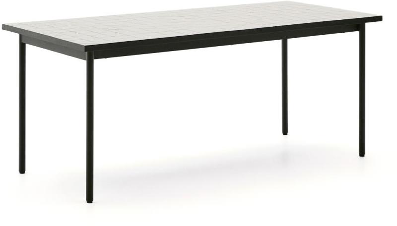 Udendørs Spisebord Kave Home Maurina 182   91   Mørkegrøn Keramisk Mosaik   Galvaniserede Stålben