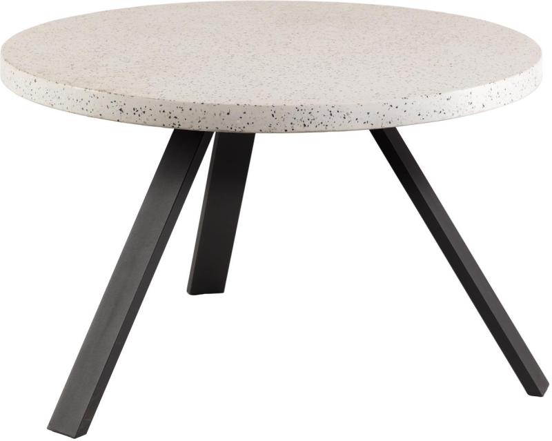 Udendørs Spisebord Kave Home Shanelle ø120   Terrazzo Top Hvid Sort Stålben