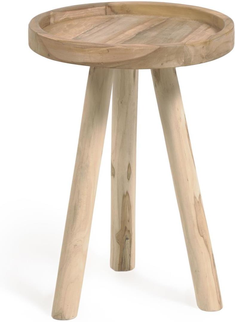 Udendørs Sidebord Kave Home Glenda Massivt Teak Natur 35x35x50   Rustik Kolonial