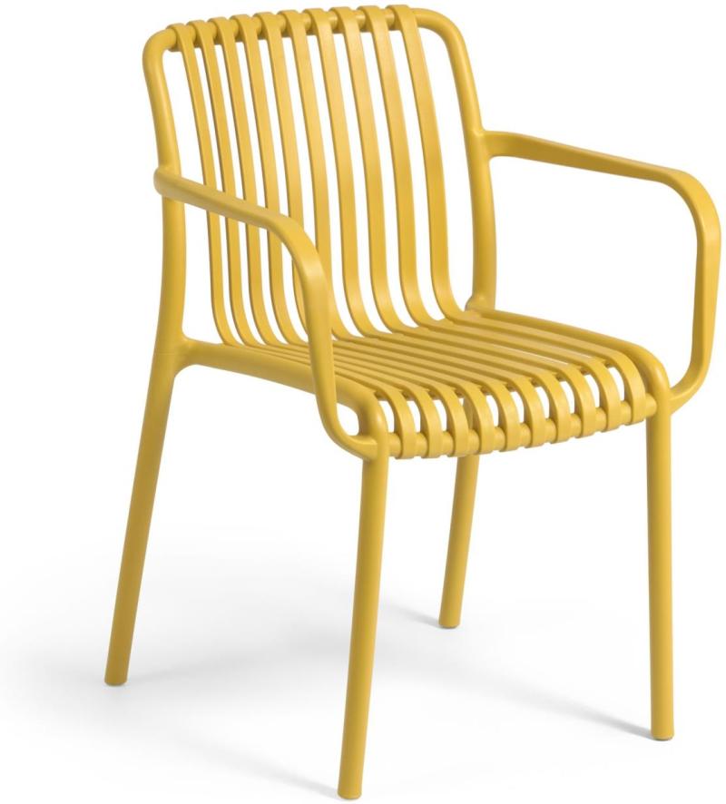 Udendørs Spisebordsstol Kave Home Isabellini Sennep -resistent Polypropylen Ergonomisk Stabelbar Havestol