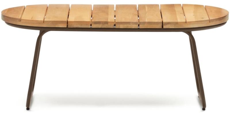 Udendørs Sidebord Kave Home Salguer Galvaniseret Stål   Fsc-certificeret Akacietræ 100x50x42