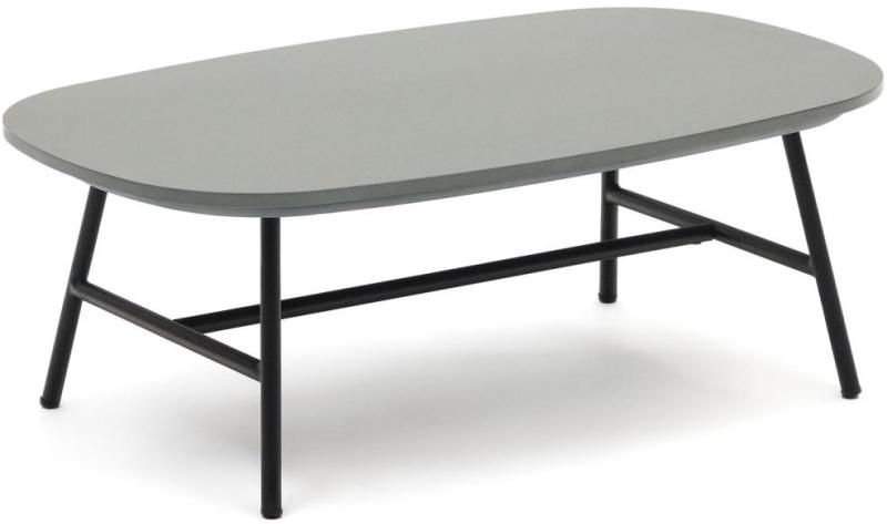 Udendørs Lounge-   Sofabord Kave Home Bramant  Sort Stål   Cementfiber  100x60