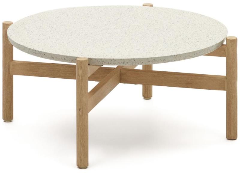 Udendørs Sofabord Kave Home Pola Cement Fsc Eukalyptustræ Natur 88 5x88 5x38