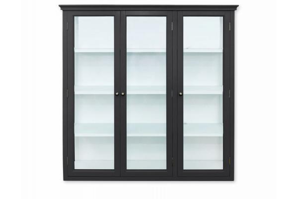 Læsø Væghængt Vitrineskab 121x120x26   Sort Hvid
