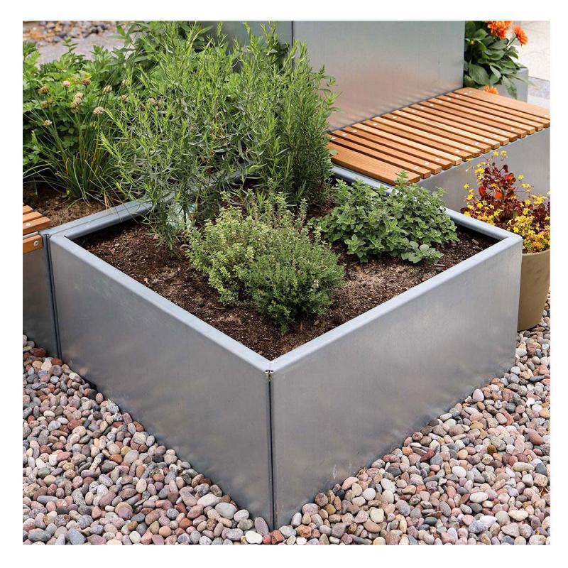 Land Modern  Kvadratisk Plantekasse   Galvaniseret Stål 40   40   40