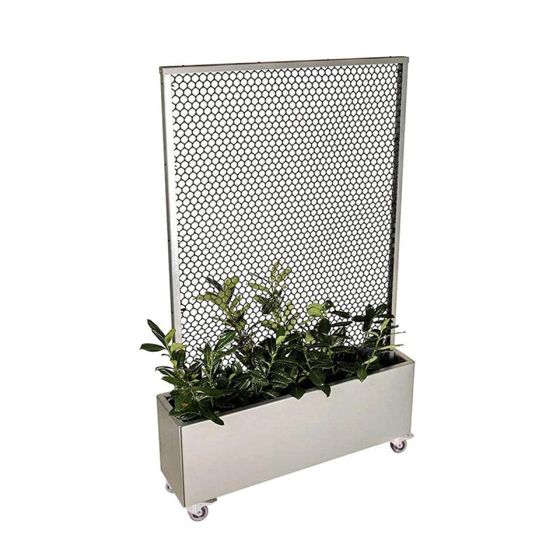 Land Modern  Plantekasse Med Højt Espalier   Hjul  Galvaniseret