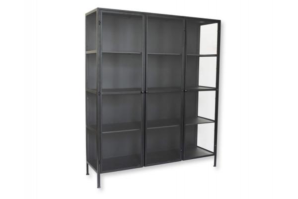 Lønstrup Vitrineskab Metal 135x40x160 Sort