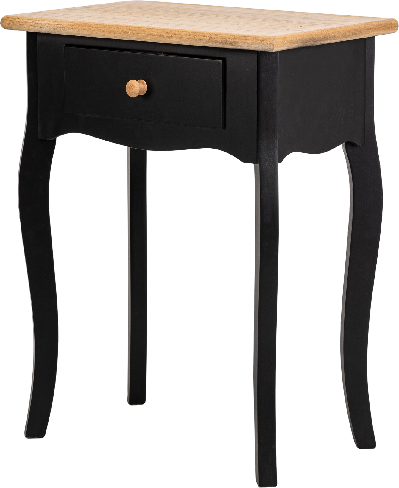 Udendørs Sidebord Nordlys Furniture Montaigne Sortmalet Træ Med Naturask-top