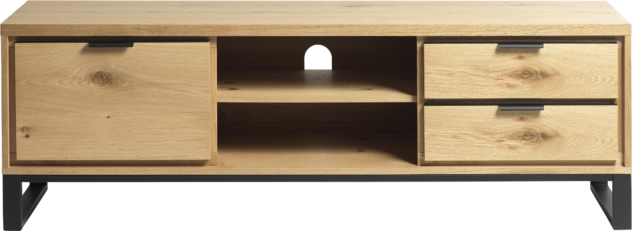 -bord  -møbel Nordique Design Livorno 170ã 42ã 55   Natur Egetræ   Sort Metal