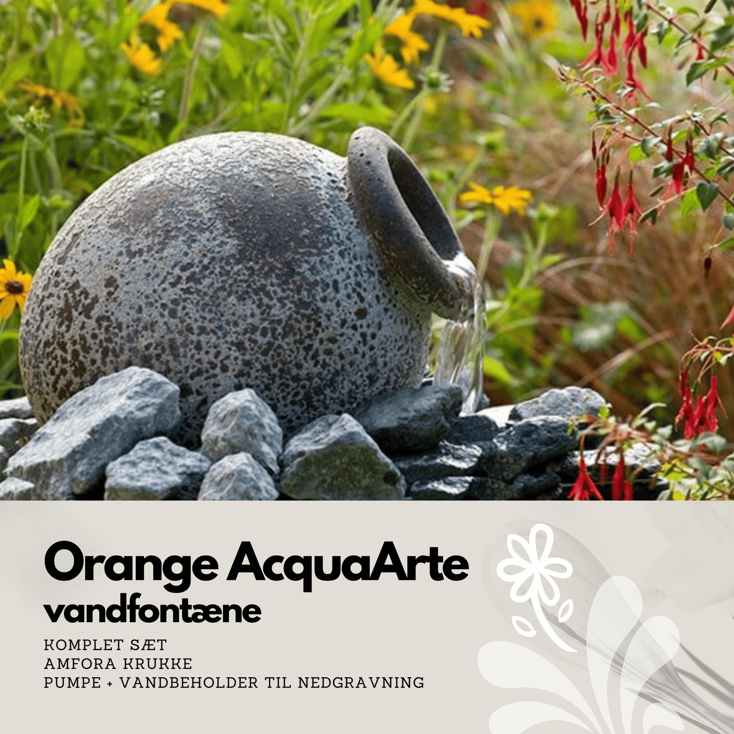 Orange Acquaarte Vandfontæne