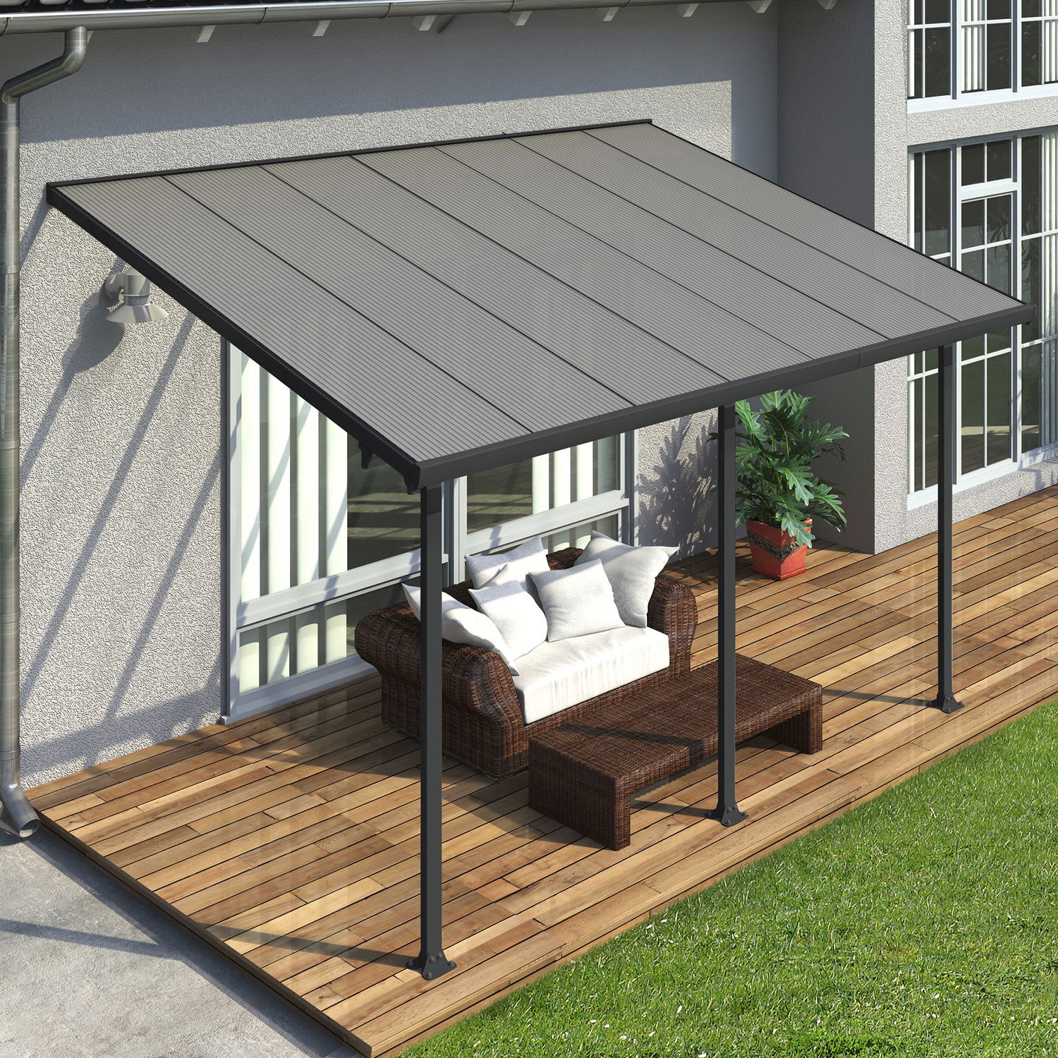 Palram Canopia Feria Terrasseoverdækning 12   M2  Antracitgrå
