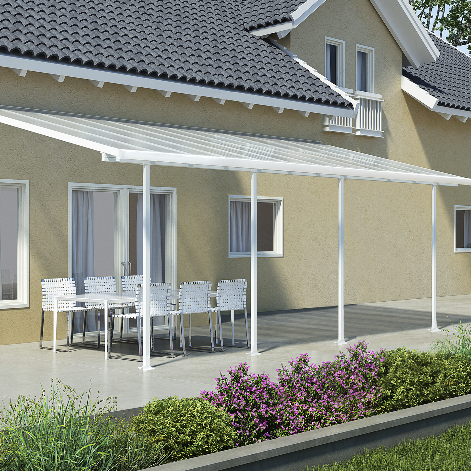 Palram Canopia Feria Terrasseoverdækning Sampak 28   M2  Hvid
