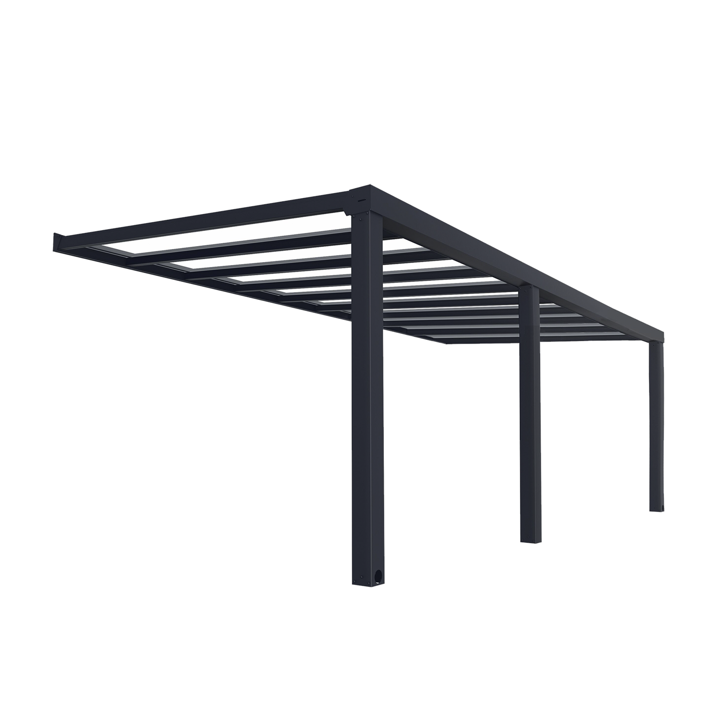 Palram Canopia Stockholm Terrasseoverdækning 4x6 6m Antracitgrå