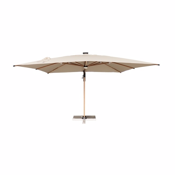 Roma Parasol 3x3m Sandfarvet Med Lys Diverse   Haveparasol Backyard Enggården Havemøbler