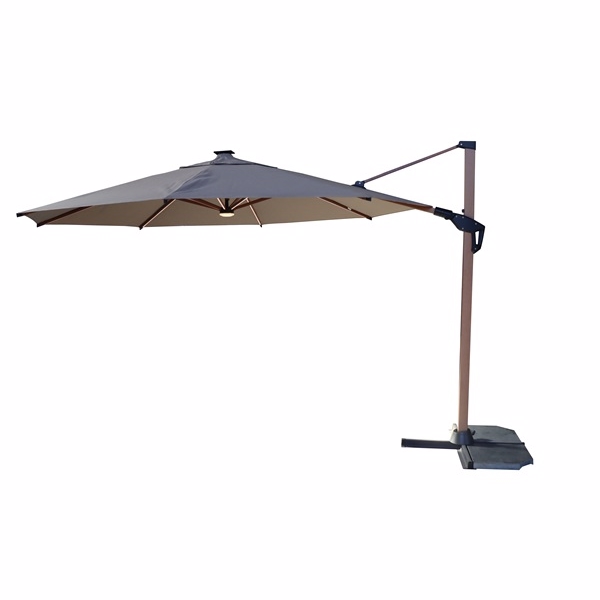 Roma Parasol ø3 5m Grå Med Lys Diverse Haveparasol Backyard Enggården Havemøbler