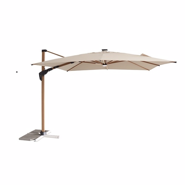 Roma Parasol ø3 5m Sandfarvet Med Lys Diverse   Haveparasol Backyard Enggården Havemøbler
