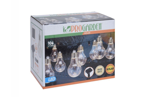 Solar Lyskæde   10 Led Pærer  Varm Hvid