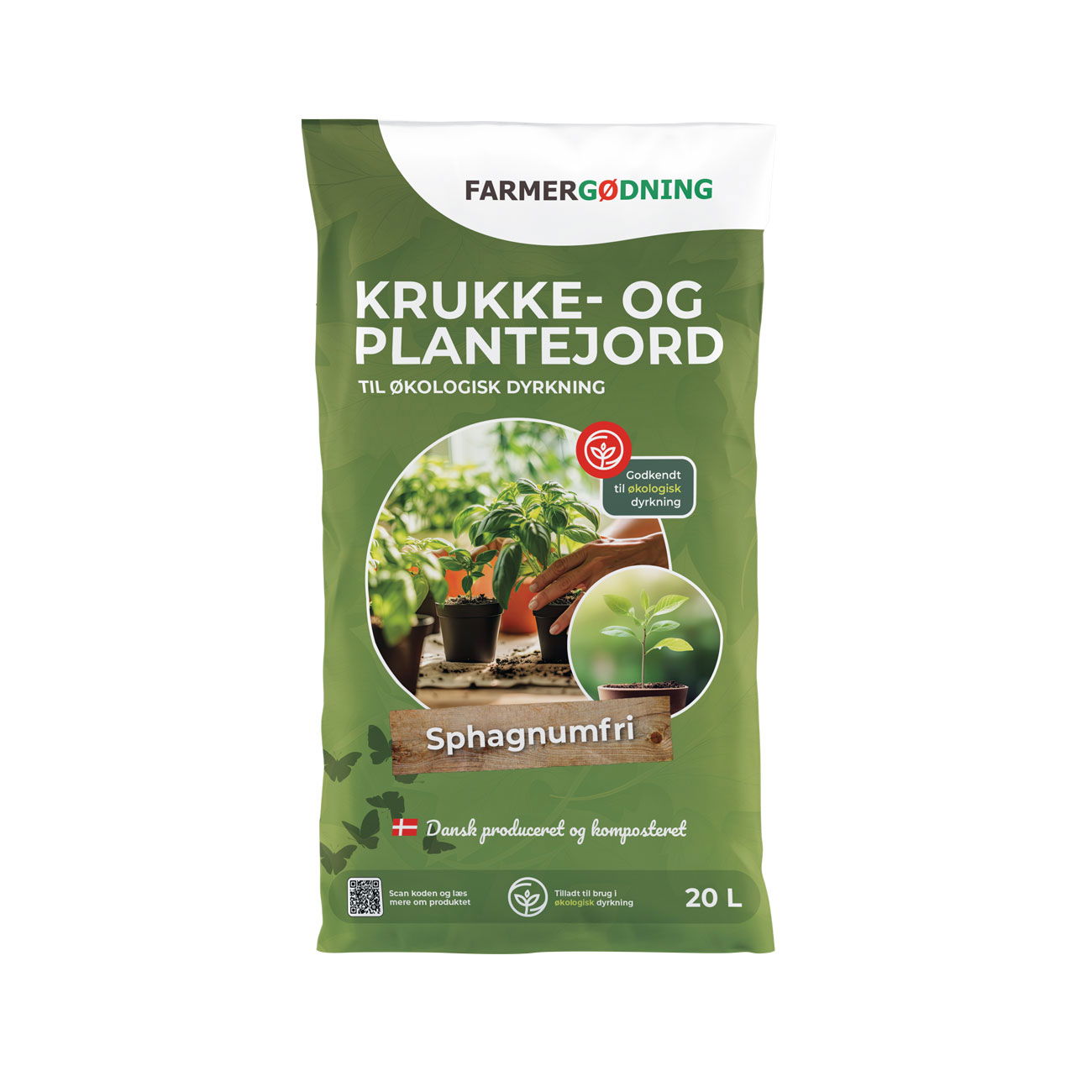 Spagnumfri Krukke-   Plantejord 20 Liters