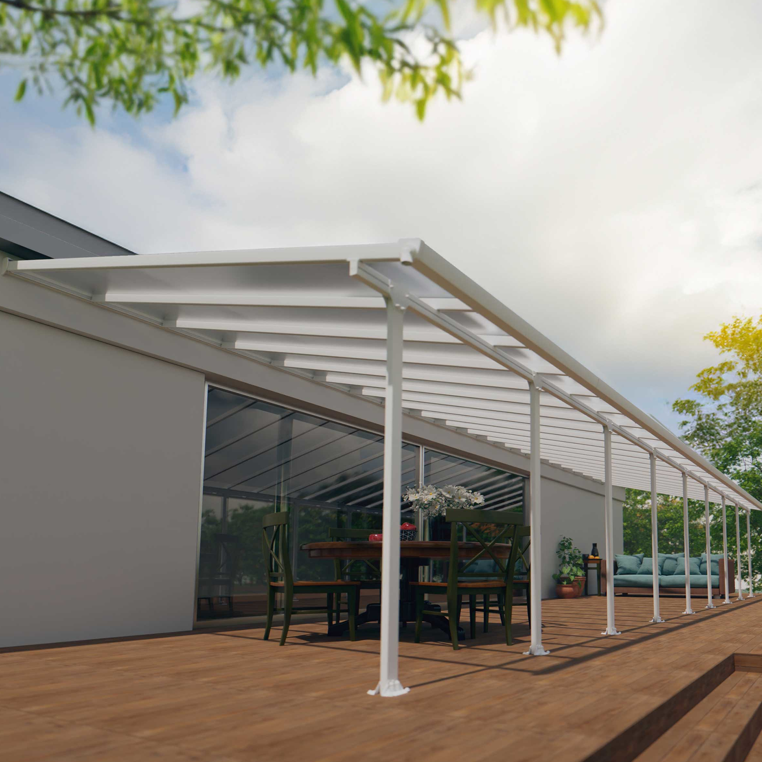 Terrasseoverdækning Feria     12 76    Hvid Palram Canopia