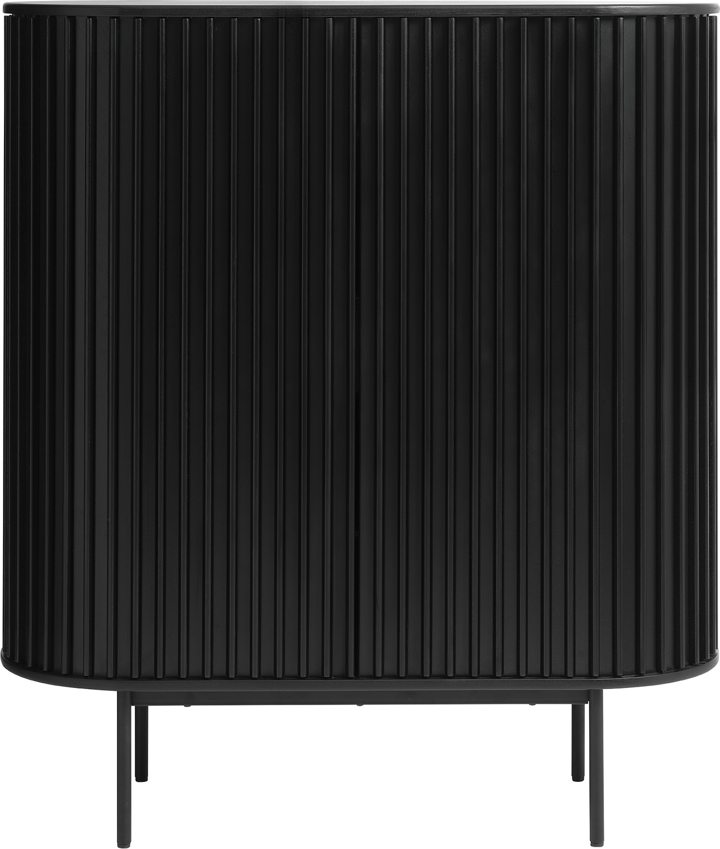 Skydedørsskab Nordique Design Siena Sort 125x110x45