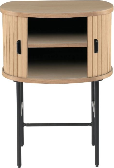Nordique Design Nola Sidebord Småbord Egetræ Sort Metal H70xb50xd40