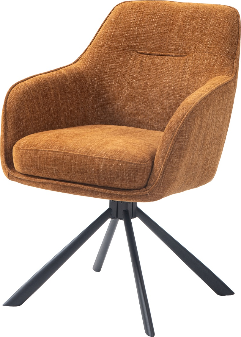 Spisebordsstol Med Armlæn Nordique Design Select Variant Fun Rust   360 Drejelig Chenille Polyester