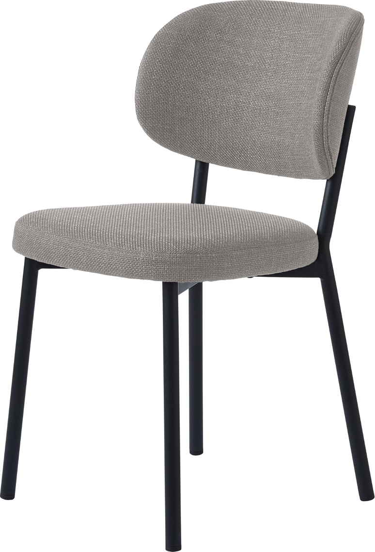 Spisebordsstol Nordique Design Fowler Sandfarvet Med Bjorn-stof   Metalstel