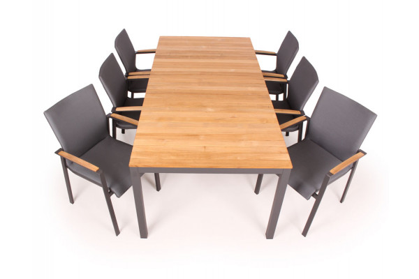 Vita Lea Havemøbelsæt 100x208   Antracit Teak