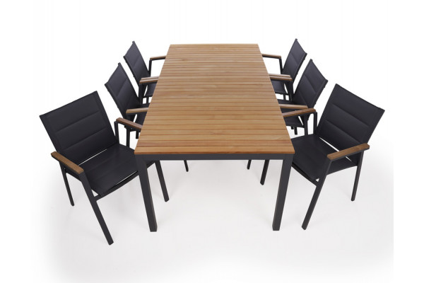 Vita Tika Havemøbelsæt 100x208       Stabelstole- Antracit Teak    Sortering