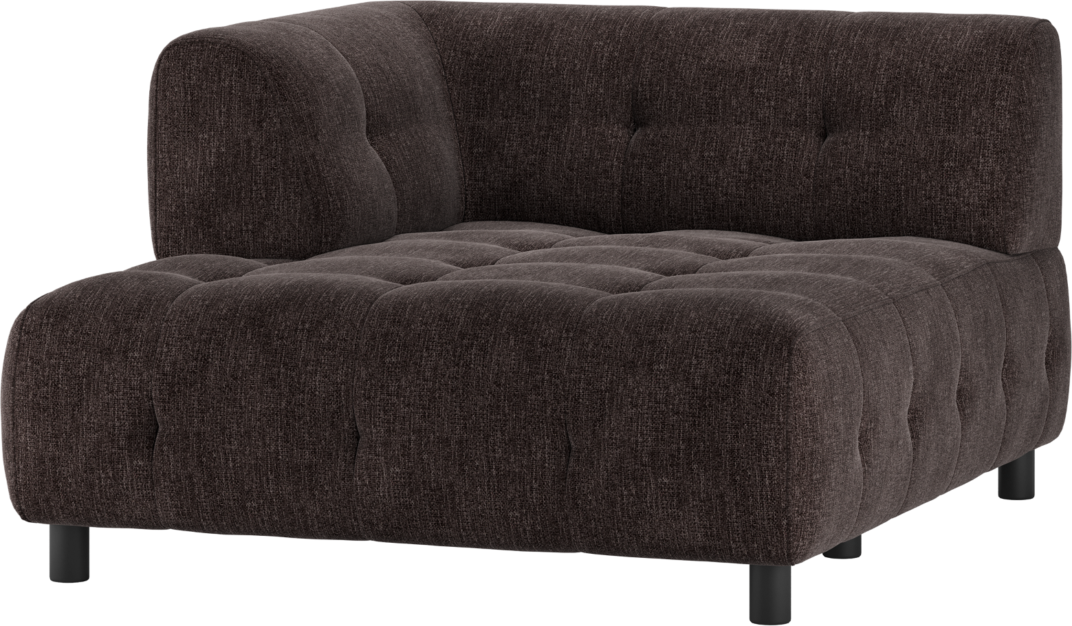 Modulsofa Woood Louis Chaiselong Venstre Kaffe Fladvævet Polyester H73 B122 D140
