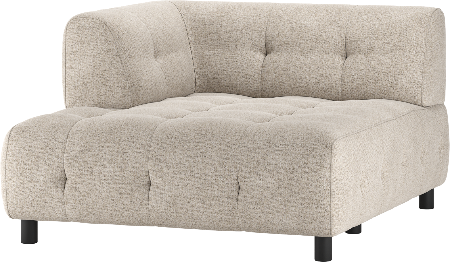 Modulsofa Woood Louis Chaiselong Venstre Lysegrå Fladvævet Polyester 140x122